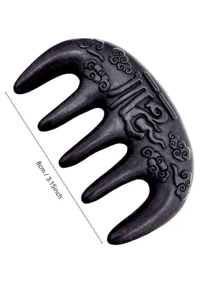 Black Herbal Scalp Massage Brush For Hair Care Anti Fall All Ages - Image 3